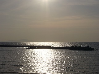 多賀の浜の夕日（5月11日）